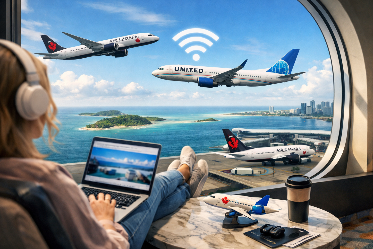 Air Canada e United liberam Wi-Fi grátis para membros do Aeroplan e MileagePlus em voos elegíveis